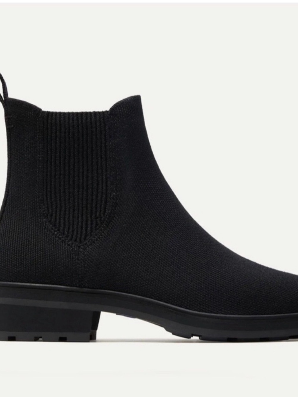 Rothy's Black Knit Chelsea Ankle Boots